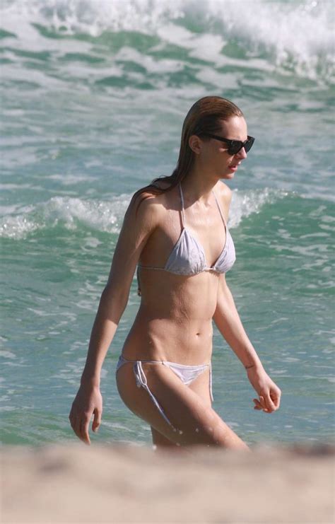 Andreja Pejic In White Bikini At The Beach In Miami GotCeleb