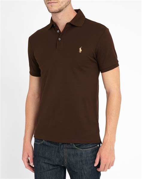 Polo Ralph Lauren Chocolate Stretch Polo Shirt In Brown For Men Lyst