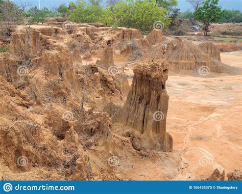 Lalu Park In Sakaeo Province, Thailand, Due To Soil Erosion Has Produced Stranges Shapes Stock 