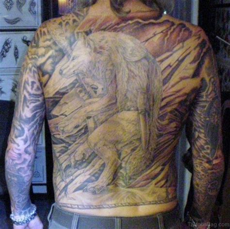 93 Stunning Wolf Tattoos For Back