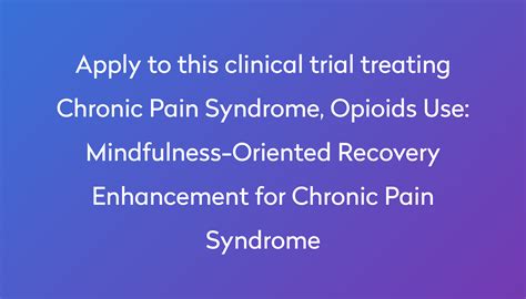 Mindfulness Oriented Recovery Enhancement For Chronic Pain Syndrome