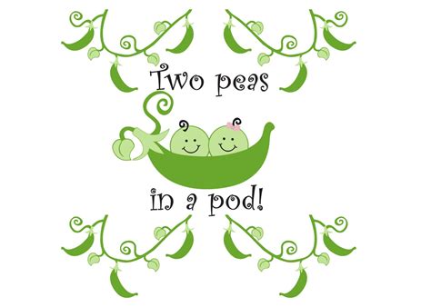 Two Peas In A Pod Twins Nursery Vinyl Wall Art 4 X Vines And