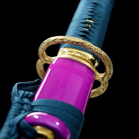 Purple Katana Handmade Japanese Katana Sword Pattern Steel With