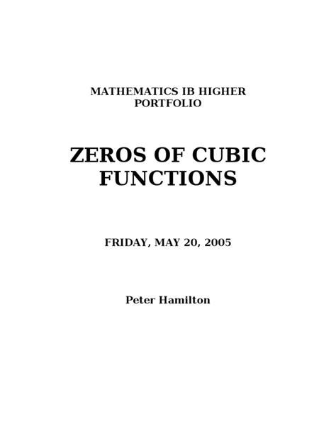 Finding the zeros of a function by solving an equation. Zeros of Cubic Functions | Differential Calculus | Tangent | Free 30-day Trial | Scribd
