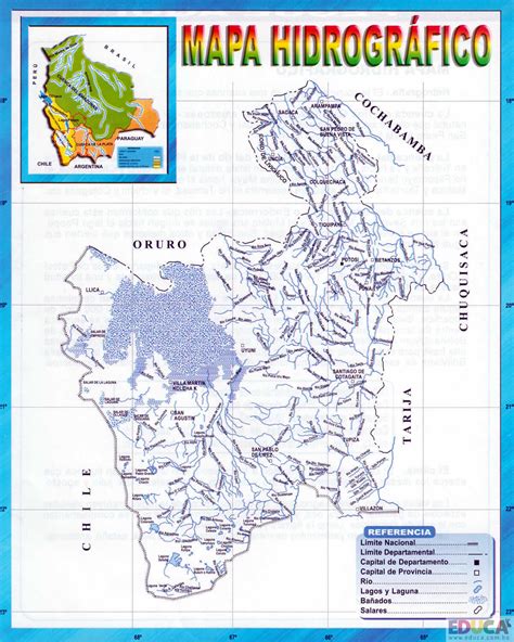 Mapa Hidrográfico De Potosí Departamento De Potosí Historia