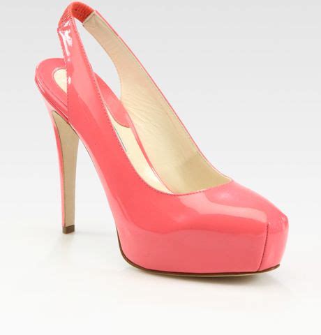 Brian Atwood Platform Pump In Pink Coral Lyst