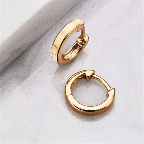 Small Plain Gold Huggie Hoop Earrings Lily And Roo Wolf And Badger