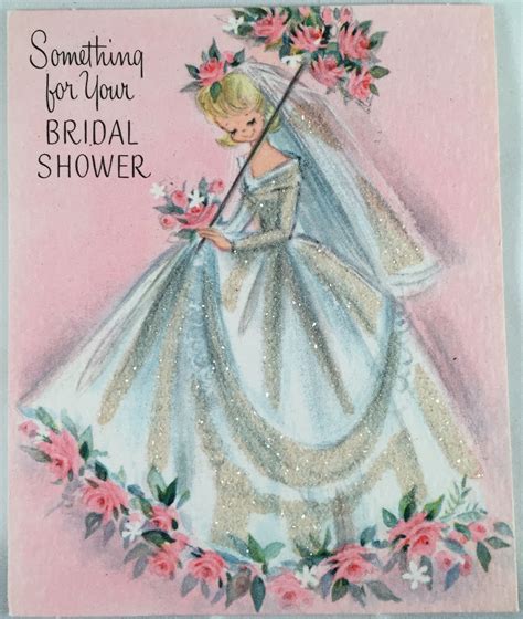 Vintage Bridal Shower T Card 1940s50s Vintage Wedding Cards