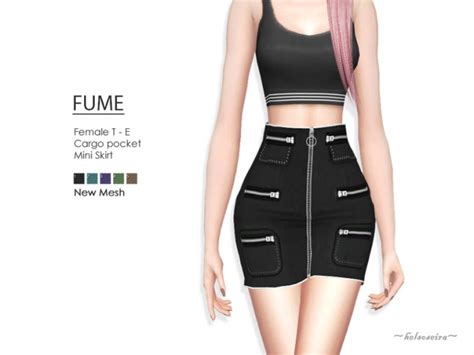Fume Cargo Mini Skirt By Helsoseira At Tsr Sims 4 Updates