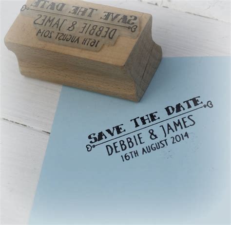 Save The Date Personalised Stamp By Pretty Rubber Stamps