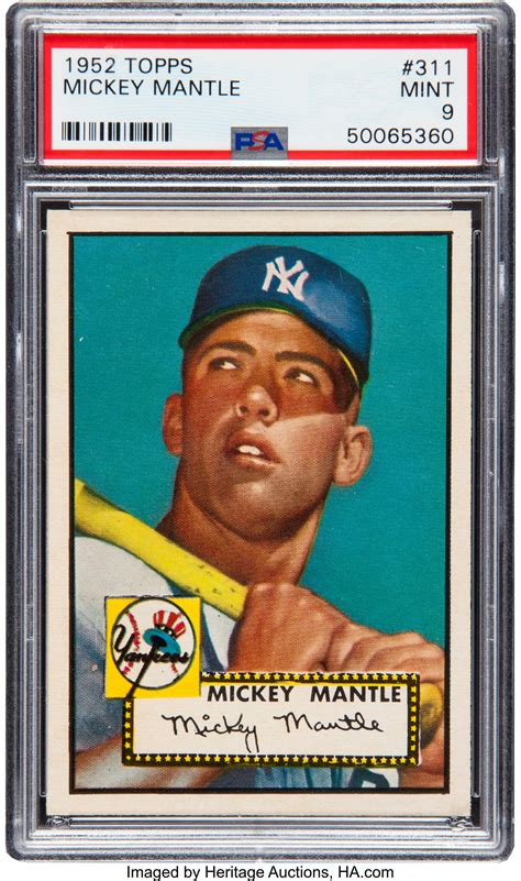 New top community what is baseball card values newsletter? 1952 Topps Mickey Mantle #311 PSA Mint 9.. ... Baseball ...