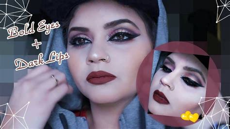 Bold Eyes Dark Lips Makeup Tutorial Youtube