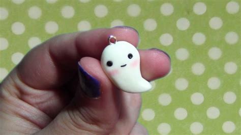 Glowing Ghost Charm Polymer Clay Tutorial Youtube