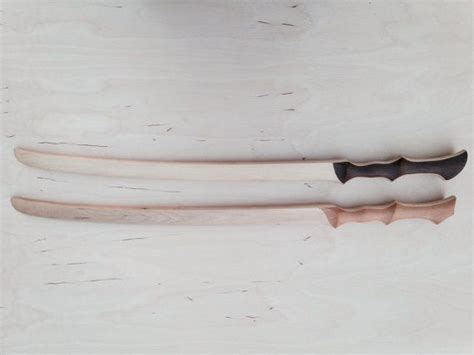 Handmade Wooden Sparring Elven Fighter Sword With Waisted Grip By