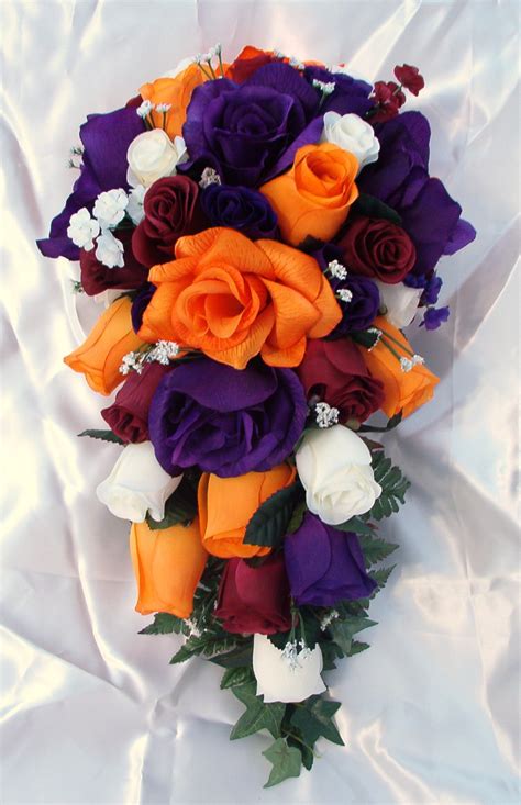 Top 20 gorgeous purple wedding bouquet ideas. Silk Wedding Flowers Silk Bridal Bouquets