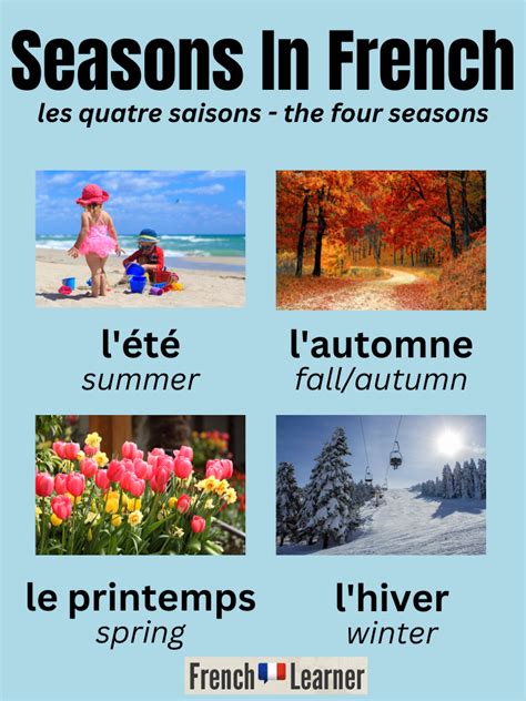 Seasons In French Complete Guide With Prepositions