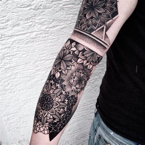 69 Spectacular Mandala Sleeve Tattoos Geometrisches Tattoo Halbe