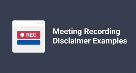 Meeting Recording Disclaimer Examples Termsfeed