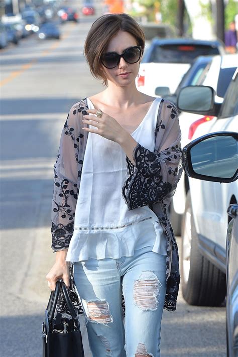Lily Collins In Ripped Jeans Out And About In West Hollywood 10212015