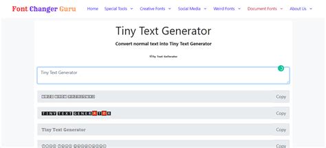Tiny Text Generator ᶜᵒᵖʸ ᵃⁿᵈ ᴾᵃˢᵗᵉ ₜᵢₙy ₗₑₜₜₑᵣₛ ᵍᵉⁿᵉʳᵃᵗᵒʳ