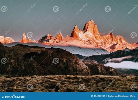 The Iconic Mount Fitzroy At Sunrise In Patagonia Argentina Stock Image