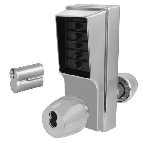 DORMAKABA Series 1000 1041B Knob Operated Digital Lock With Key Override & Passage Set - SC With ...