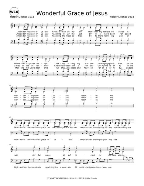 Wonderful Grace Of Jesus Sheet Music For Piano Download Free In Pdf