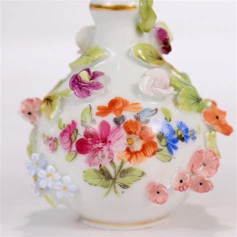 Antique Dresden Potschappel Porcelain Miniature Flower Encrusted