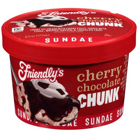 Friendlys Cherry Chocolate Chunk Sundae Ice Cream 6 Fl Oz Instacart