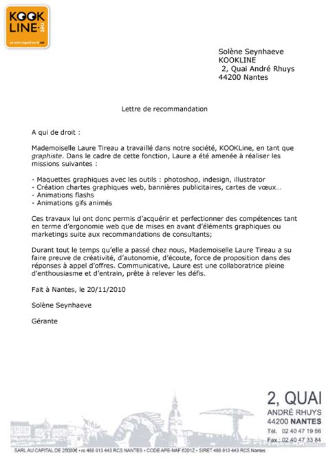 Laure Tireau Lettres De Recommandation Lettre De Recommandation N°1