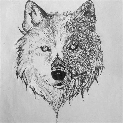 19 Amazing Collection Of Wolf Drawing Design Trends Premium Psd