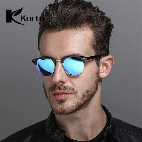 buy polarized horn rimmed half frame sun glasses for men semi rimless women sunglasses designer