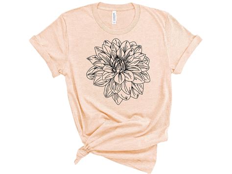 Dahlia Flower Unisex T Shirt Flower Tee Bridesmaid Gift Etsy In