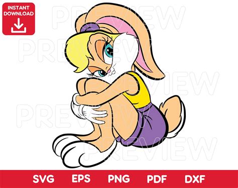 lola bunny in svg png dxf eps pdf format etsy