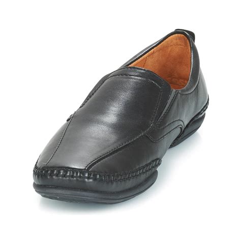 Pikolinos Leather Puerto Rico Mens Loafers Casual Shoes In Black For