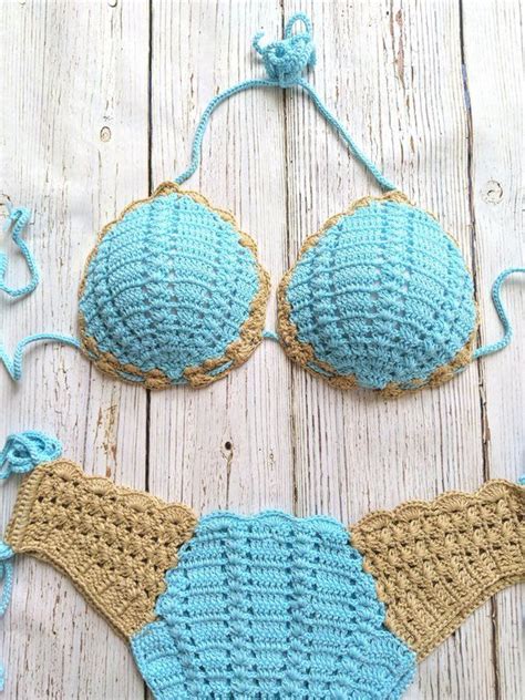 Handmade Crocheted Bikini Soft Cotton Yarn Crochet Bikini Etsy Crochet Bikini Bikinis