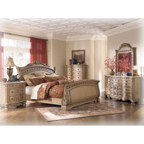 South shore bedroom furniture set in glazed bisque. B547-75 Ashley Furniture South Coast Bedroom Queen Sleigh ...