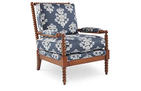 Superb detailing can be seen from all angles, making this piece a. Miles Talbott - Bankwood Spindle Chair, Indigo | One Kings ...