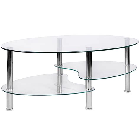 Cara Oval Clear Glass Coffee Table Living Furniture Glass Furniture