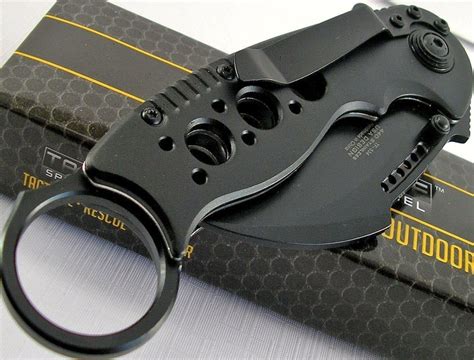 775 Tac Force Black Tactical Karambit Claw Folding Pocket Knife