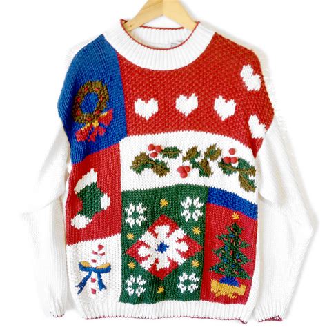 Vintage 80s Chunky Knit Ugly Christmas Sweater The Ugly Sweater Shop