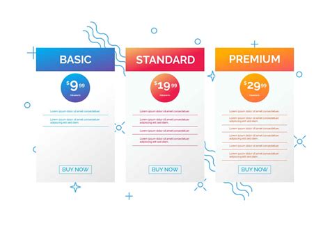 Pricing Table Vector Illustration 524772 Vector Art At Vecteezy