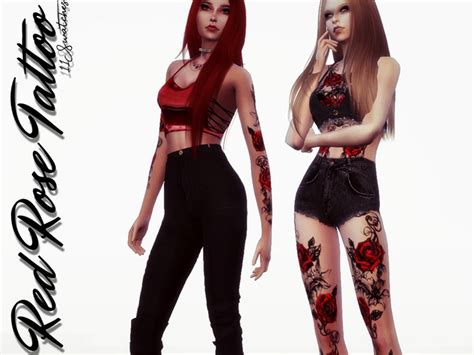 The Sims Resource Red Roses Tattoo