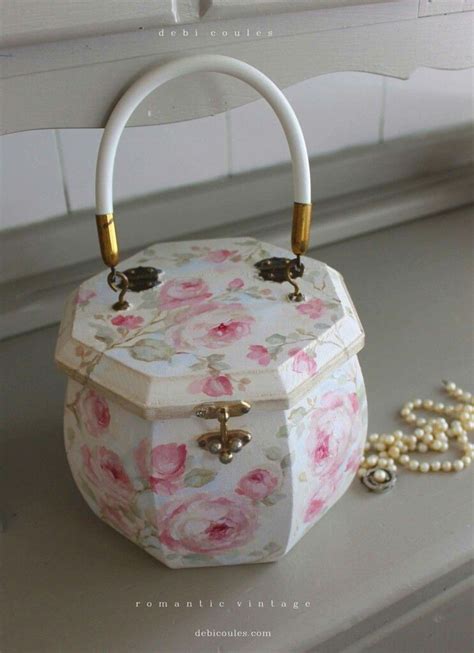 Shabby Cute Handpainted Handbag By Artist Debi Coules Shaby Chic
