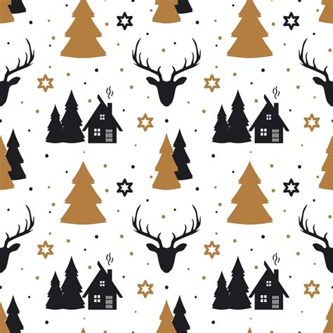 Christmas Seamless Pattern With Deer In Scandinavian Style 1776873