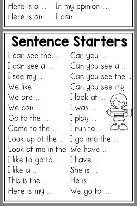 Sentence Writing For 1st Graders