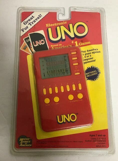 1994 Mattel Uno Electronic Lcd Handheld Travel Game Factory For Sale