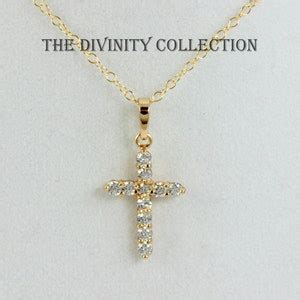 Gold Cross Necklace Women High Quality Cubic Zirconia Pendant Etsy