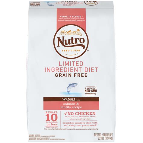 Founded in 1926, nutro offers a variety of dog food products: NUTRO Limited Ingredient Diet Salmon & Lentils Recipe Dry ...