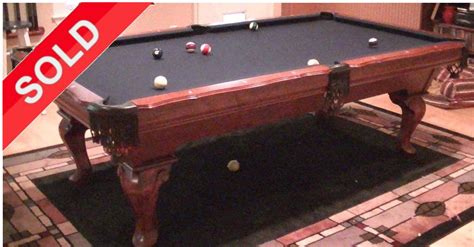 Used 8 Gandy Pool Table Dark Cherry Billiards Table With Accessories